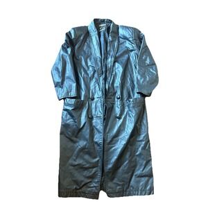 Global Identity G-iii VTG Men's Classic Leather Trench coat Jacket Sz XL Black